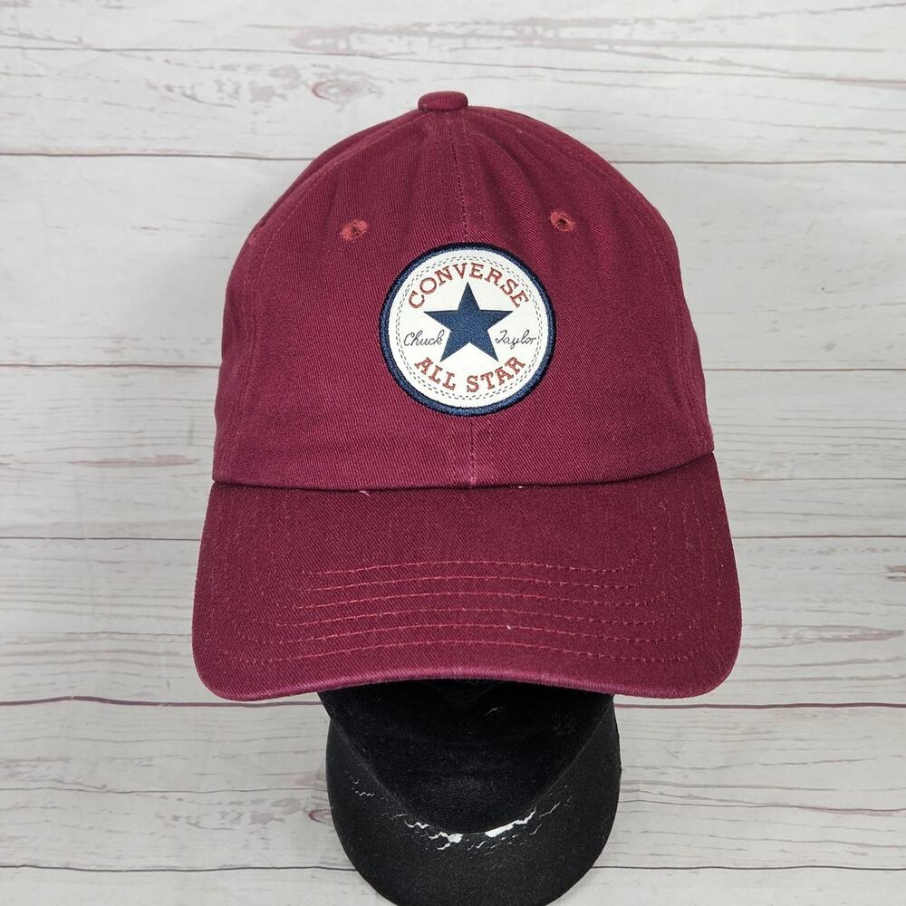 Converse Hat Tipoff Baseball Cap Men's Adjustable Burgundy All Star Logo
